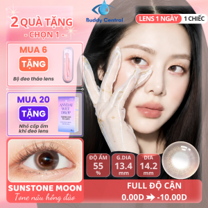 Lens 1 ngày có màu Clalen Sunstone Moon | 1 chiếc | Nâu hồng đào BC 8.6 DIA 14.2 G.DIA 13.4