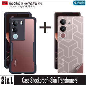 Paket 2in1 Casing Vivo S17/S17 pro/V29/V29 Pro Case Fusion Armor Shockproof Free Skin carbon