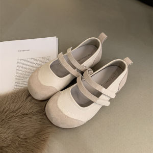 Giày nữ retro da lộn dễ thương khuyến mãi mới 2024 Giày bệt nữ mũi tròn miệng nông phong cách rừng mới mùa thu cho sinh viên nghệ thuật