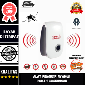 [ BERGARANSI ] Alat Pengusir Nyamuk Tikus Kecoa Lalat Serangga Semut Hama Pest Reject Repeller Perangkap Jebakan Ultasonic Alat Pengusir Hama Electronik Dalam Ruangan Ampuh Tanpa Asap Aman Untuk Bayi Alat Anti Nyamuk Kamar Elektrik - Ramah Lingkungan