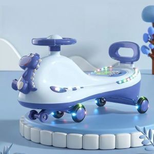 Oldlaiben  พร้อมส่ง ดุ๊กดิ๊กเด็ก รถดุ๊กดิ๊ก มีเสียงเพลงมีไฟ การออกแบบไดโนเสาร์ สี่สี รถเด็กเล่น รับน้ำหนักได้ 110KG