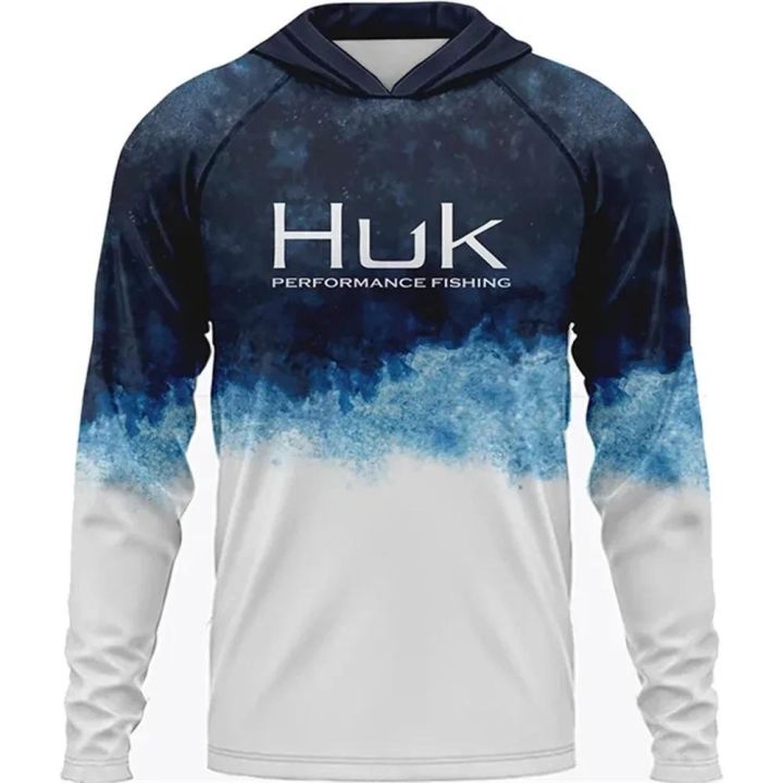 NEW STYLE Summer Fishing Shirts HUK Long Sleeve Hooded