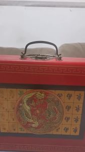 Portable Mahjong Chinese Traditional Mahjong Set，Vintage Mahjong Rare 144 Entertainment With English Instructions Travel Size 22MM