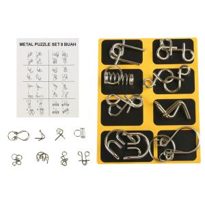 Mainan Sulap Puzzle Besi / Mainan Edukasi Metal Puzzle Set 8 In 1 AT0158