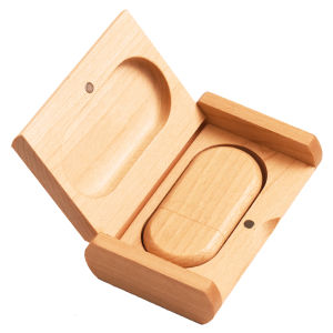 1 pcs Free Customer LOGO Wooden USB Flash Drive + Box Pen Drive U Disk Memory Thumb Sticks 8GB16GB32GB64GB Gift
