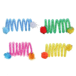 2pcs linh hoạt cuộn dây mùa xuân mèo đồ chơi với hình cầu sang trọng sáng màu nắm bắt sự chú ý cho hoạt động vật nuôi người bạn món quà gia đình