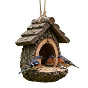 JPTD Lifelike Hummingbird Feeder Resin Weather-Resistant Hanging Wild Bird Feeder Bird Care Station Decorative Feeding Station Attracts Parrots