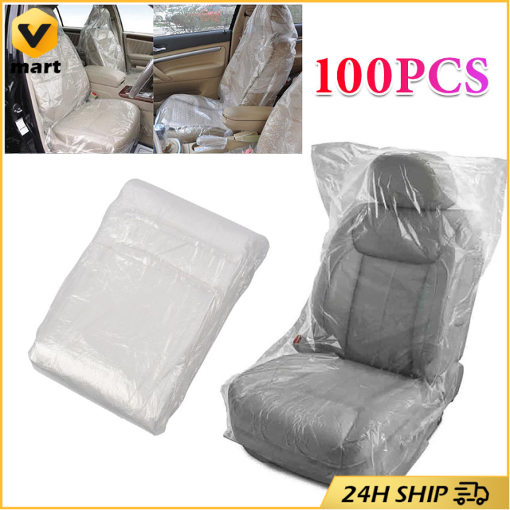100Pcs Disposable Plastic Car Seat Covers Vehicle Maintenance