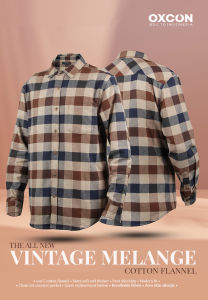 OXCON Vintage Melange Flannel Extra Comfort long Sleeve Shirt
