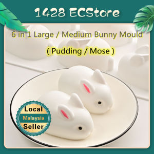 Ready Stock 6 in 1 Cavity Silicone 3D Bunny / Rabbit Mould Chocolate Pan Cake Baking Bread Pudding Jelly Mould Dessert Decorating Tools