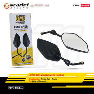 Scarlet LTC - Kaca Spion TG 1905 Jupiter Carbon Tangkai Black & Chrome Honda Yamaha Suzuki