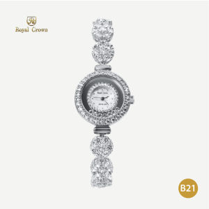 Royal Crown รุ่น 5308B นาฬิกาข้อมือผู้หญิงเล็กๆกันน้ำ ล้อมเพชร แบรนด์เนมแท้ - Vayo Jewelry