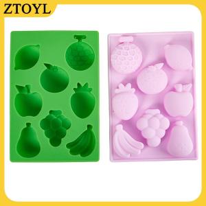 ZTOYL  3D Phim Hoạt Hình Trái Cây Hình Silicon Khuôn Dâu Tây Chuối Dưa Hấu Lê Tự Làm Xà Phòng Sô Cô La Bánh Kem Khuôn