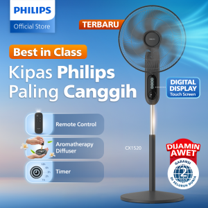 Terbaru! Kipas Angin Philips Hitam CX1520/01 - Paling Canggih dengan Remote & Timer Digital Display Touch Screen Aroma Diffuser - Kipas Baling 6 16 Inch Kipas Angin Philips Kipas Angin Berdiri Philips Kipas Angin Kipas
