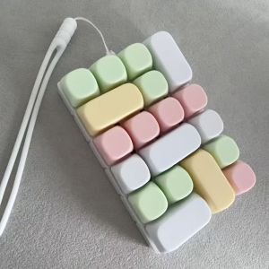 DOWNA Giảm căng thẳng Đồ chơi móc khóa giảm căng thẳng Nhựa 9 phím 24 phím Móc khóa bàn phím Đầy màu sắc Đồ chơi giảm căng thẳng Keycap Dành cho người lớn và trẻ em