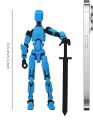 Upgraded T13 Action Figure with Wings and Holder -[Assembly Completed] Dummy 13 Robot, 3D Printed Flexible Titan Gift, Multi-Jointed Desk Executive Toy - 5.3 inch (Gold). 