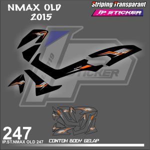 NMAX OLD 2015 (COD) STIKER STRIPING MOTOR YAMAHA NMAX OLD HOLOGRAM DAN TRANSPARAN