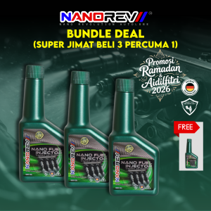 (PROMO SAVE – BUY 3 FREE 1) NanoRev Nano Fuel Injector Cleaner for 2.0 CC and Above Engines DIESEL & PETROL (100ml) – Fuel Injector Cleaner for Cars 4x4 & Pickup Trucks Fuel Saving Faster Pickup Boost Performance Clean Engine.