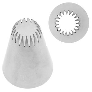 GG #195หัวเค้กโลหะไอซิ่งหัวฉีดท่อสแตนเลสปลายตกแต่งครีมเค้ก