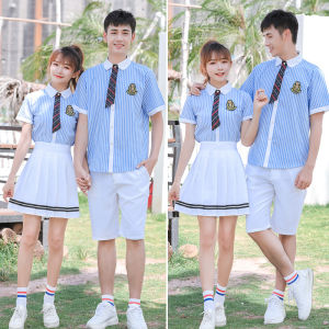 Summer College Style School Uniform for Middle School Students Korean Style Short Sleeve Business Attire School Uniform for Students Uniform-Styled Pleated Skirt Suit Photography