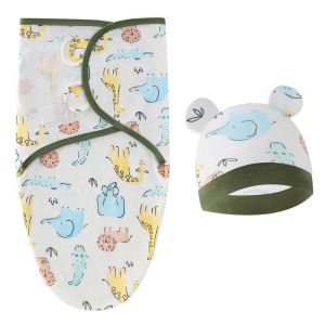 SKISOPGO Newborn Sleeping Bag Soft Cotton Receiving Blanket Sleeping Swaddle Anti-startle Sleep Bag Baby