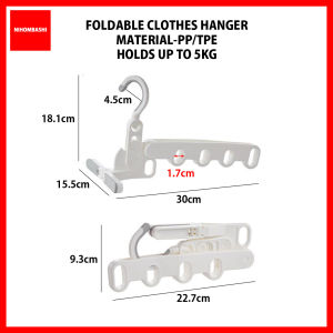 Travel Foldable Clothes Hanger Holder Drying Rack with 5 Holes and Anti-Slip Rubber Pads for Door Cupboard Bathroom Chair 5kg Load