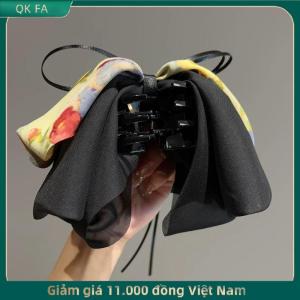 QK FA ✨ Phụ nữ thanh lịch Lớn Bow tóc Claw thời trang nhiều lớp lớn Bowknot barrettes kẹp tóc nhiều màu ponytail Clip Phụ kiện tóc