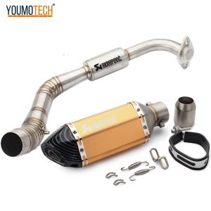 สำหรับ YAMAHA NVX 155125 NVX155 AEROX155 2016-2020 2021 Nmax 2019-2020 2021 ท่อไอเสียรถจักรยานยนต์เต็มระบบท่อกลางข้อศอกหัวสลิปออนพร้อม Resonator ท่อไอเสีย SLIP-ON พร้อม Muffler Aerox 155 Nmax v2
