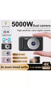 4k Digital Camera IPS HD 50MP CCD Camera 2.4" Autofocus Vlogging Student Camcorder 8X Dual Cam and LED Flash Video Photo Filming2026