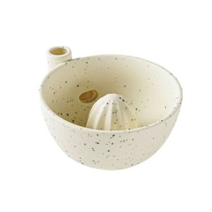 DIMEL Ceramic Automatic Fruit Washing Bowl Built-In Drain Slots Drain Spout Dynamic Vortex Cleaning Bowl Creative Quick Drain Fruit Washing Machine Home Kitchen