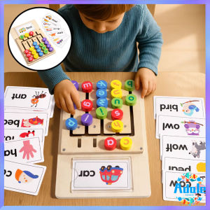 Wooden Word Spelling Movement Game - Movable Letter Blocks Suitable for Childrens Spelling and Fine Motor Skills Development