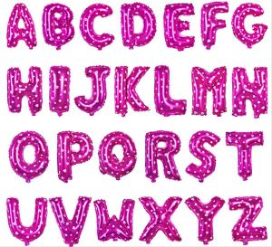 1 Pcs WARNA PINK Balon huruf/balon nama/balon angka/balon ulang tahun/balon foil