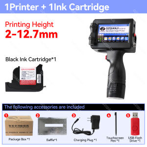 Portable inkjet printer coding machine Maker 12.7mm/25.4mm QR Batch Code Date Number Logo Expiry Date Label Printer Touch Screen 25 Languages
