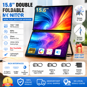 【SG Stock】14"/15.6"Portable Monitor Suitable For Laptop Screen Extenders Dual Video Visualizers Supports FHD 1200P IPS