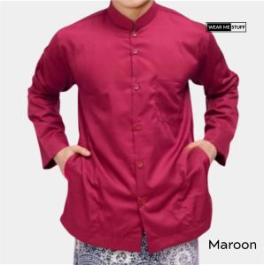 Koko Pria Lengan Panjang Bahan Adem Warna Putih Baju Muslim Santri Dewasa