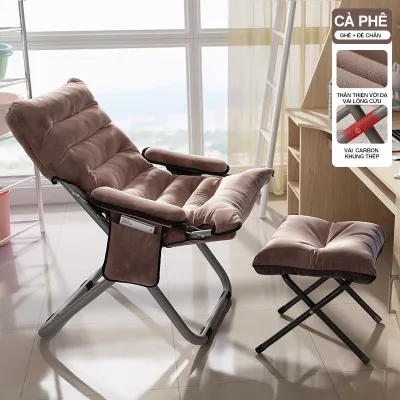 HOME Ghế sofa lười tựa lưng gấp gọn -thư giãn đọc sách thoải mái smart Ghế thư giãn cao cấp ( Mẫu Mới )