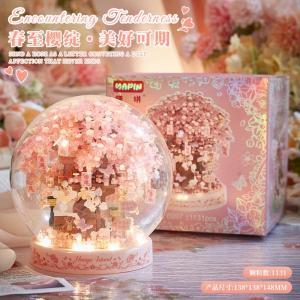 Flower Building Blocks Toys heart-shaped roses and cherry blossoms DIY 3D building blocks perfect as a wedding gift or best friend gift