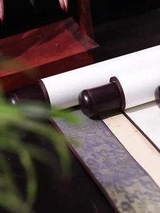 空白画轴宣纸卷轴仿古宣纸书法国画装裱Blank scroll rice paper scroll antique rice paper calligraphy Chinese painting mounting Vertical drawing Banner painting