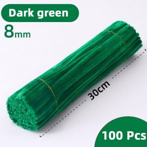 8mm Extra Thick Fuzzy Wire Set 100Pcs Plush Flower Kit DIY Artificial Flower Handmade Decor Holiday Gift