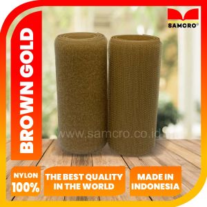 Velcro Magic Tape -Prepet-Perekat-Kretekan-Velcro Serba Guna-Velcro Tape-Velcro Samcro Reguler-100MM-Warna Brown Gold