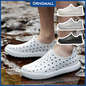 ORNGMALL Men Jelly Sandals Summer Garden Beach Hollow Mules Clogs Waterproof Shoes Comfortable Lightweight Size 36-45