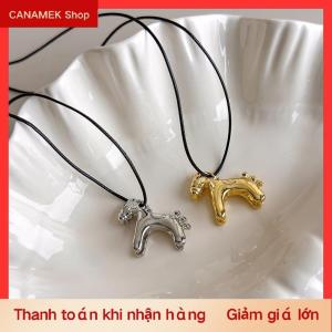 CS Minimalism men nhỏ giọt men đầy màu sắc Ngựa Mặt dây chuyền dài vòng cổ có thể điều chỉnh áo len chuỗi đơn giản đồ trang sức phụ kiện Quà Tặng