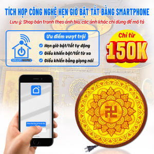 Đèn Hào Quang In Trúc Chỉ Chữ Vạn Trang Trí Bàn Thờ Treo Tượng Phật TC-HQ-10