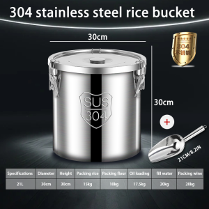 304 metal stainless steel sealed food rice storage container  soup pot insulation material   large capacity storage