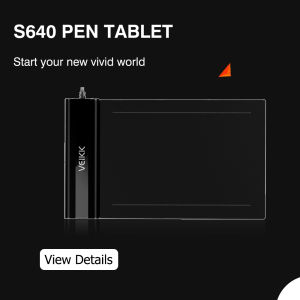 (VEIKK Official store) VEIKK S640 Digital Graphics Tablet 6 x 4 inch Ultra-Thin Drawing Pen Pad with 8192 Passive Stylus (Comes with a free Bag)