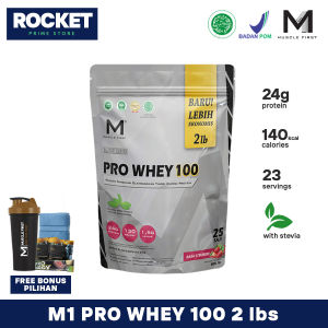 Muscle First M1 Pro Whey 100 2 lbs Rasa Strawberry Stroberi - Protein Concentrate