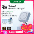 UGREEN 2-IN-1 Qi2.2 25W MagFlow Magsafe Wireless Charger for iPhone 17 16 Pro Max iPhone 17 16 Air AirPods Pro/Max Xiaomi Samsung S26 S25 Ultra Samsung Earphone Huawei Qi2.2 Version. 