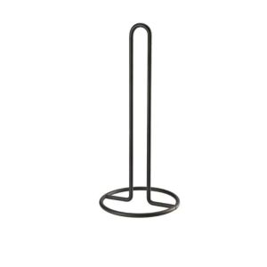 REOPYG Black/Silver Roll Paper Towel Holder Stainless Steel One-handed Tear Vertical Napkins Rack Creative Free Standing Tissue Stand for Home