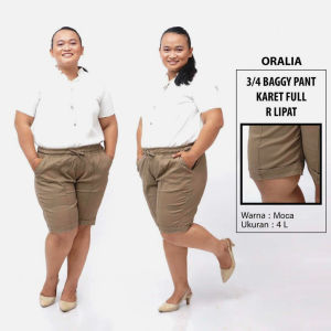 Celana 3/4 jumbo full karet kasual / baggy pant jumbo / celana pendek