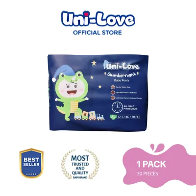Uni-Love Slumbernight Baby Pants (X-Large) 30s Pack of 1 - Hypoallergenic | For Heavy Wetter | Overnight | Super Absorbent | Ultrasoft | Neutralizes PH Level | Double Leakguard | Pants Type | Breathable